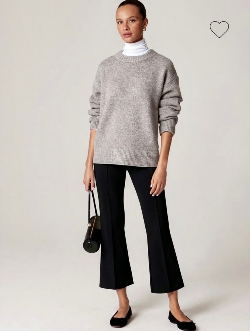 J. Crew New Delaney Kickout Sweater Pant Elastic Waist Black Size Petite Xxl Nwt
